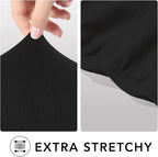 PureFit Super Stretch 4 Seater Sofa Slipcover – Spandex Non Slip Soft Couch Sofa Cover, Washable Furniture Protector with Non Skid Foam and Elastic Bottom for Kids, Pets （XX Large, Black）