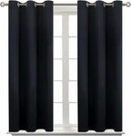BGment Blackout Curtains - Grommet Thermal Insulated Room Darkening Bedroom and Living Room Curtain, Set of 2 Panels (38 x 54 Inch, Black)