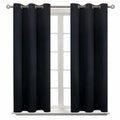 BGment Short Curtains for Small Window 54 Inch Long - Black 2 Panels