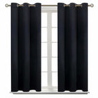 BGment Short Curtains for Small Window 54 Inch Long - Black 2 Panels