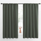 NICETOWN Bedroom Curtains Blackout Draperies - All Season Thermal Insulated Solid Rod Pocket Top Blackout Curtains/Drapes for Kid's Room (Dark Mallard, 1 Pair, 52 x 63 Inch)