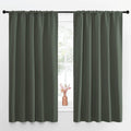 NICETOWN Bedroom Curtains Blackout Draperies - All Season Thermal Insulated Solid Rod Pocket Top Blackout Curtains/Drapes for Kid's Room (Dark Mallard, 1 Pair, 52 x 63 Inch)