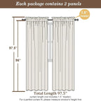 Chyhomenyc Lemon Sheer Curtains 96 inches Long 2 Panels, Light Filtering Soft Airy Solid Elegant Voile Window Treatment Drapes for Bedroom Living Room, 42Wx96L, 8FT L