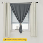 Sovtfides Magic Tape Stick On Curtains Window Shades Pull Down Blackout Window Cover Blackout Curtains for Bedroom No Drillng Self Adhesive Curtains No Rod Small Curtain, 35" W X 79" L, Grey, 1 Panel