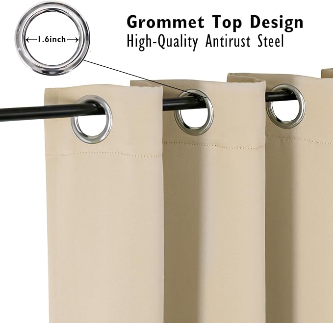 ChrisDowa Blackout Curtains for Bedroom and Living Room 70 Inches Wide