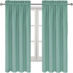 DWCN Blackout Curtains for Living Room Thermal Insulated, Energy Saving & Noise Reducing Bedroom Curtains, Sage Green, W 38x L 63 Inch, Set of 2 Rod Pocket Curtain Panels