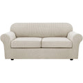 H.VERSAILTEX 3 Piece Stretch Sofa Covers for 2 Cushion Sofa Couch Covers for Living Room Sofa Slipcovers (Base Cover Plus 2 Seat Cushion Covers) Thicker Jacquard Fabric(Large Sofa, Island Fossi)