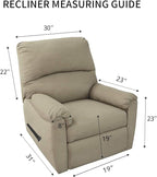 PureFit Reversible Quilted Recliner Sofa Cover, Water Resistant Slipcover Furniture Protector, Washable Couch Cover with Elastic Straps for Kids, Dogs, Pets (Small, Greyish Green/Beige)