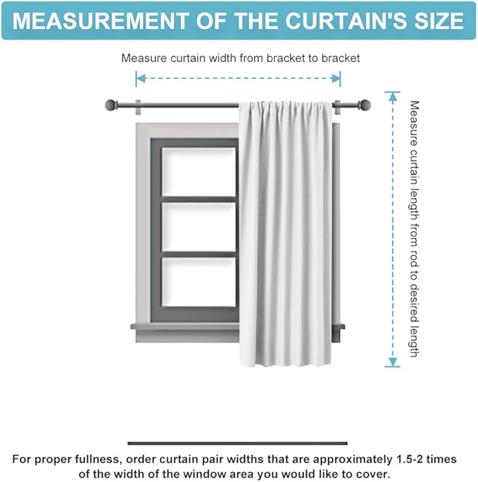 RYB HOME White Curtains for Bedroom - Room Darkening Thermal Insulated Window Draperies for Living Room Kitchen Home Office Bathroom Cafe, Wide 42 x Long 45, Greyish White, 1 Pair
