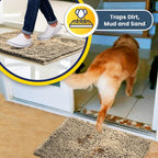Muddy Mat® | Super Water Absorbent Door Mat Indoor, Microfiber Quick Dry Chenille Entryway Rug, Slip Resistant Front Door Mat, Indoor Mats for Entryway, Machine Washable Pet Rug, Beige 6ft x 9ft