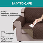 U-NICE HOME Large Sofa Cover Reversible Couch Cover, Chocolate/Taupe