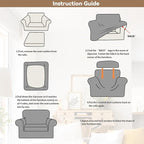 WEERRW Velvet Stretch Chair Sofa Slipcover - 2 Pieces Luxury Soft Velvet Plush Couch Cover Furniture Protector with Elastic Bottom for Pets, Machine Washable, Dark Gray, Small