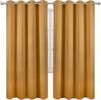 LEMOMO Blackout Curtains 66 x 72 Inch Long Mustard Yellow Curtains Set of 2 Panels Room Darkening Curtains for Bedroom and Living Room