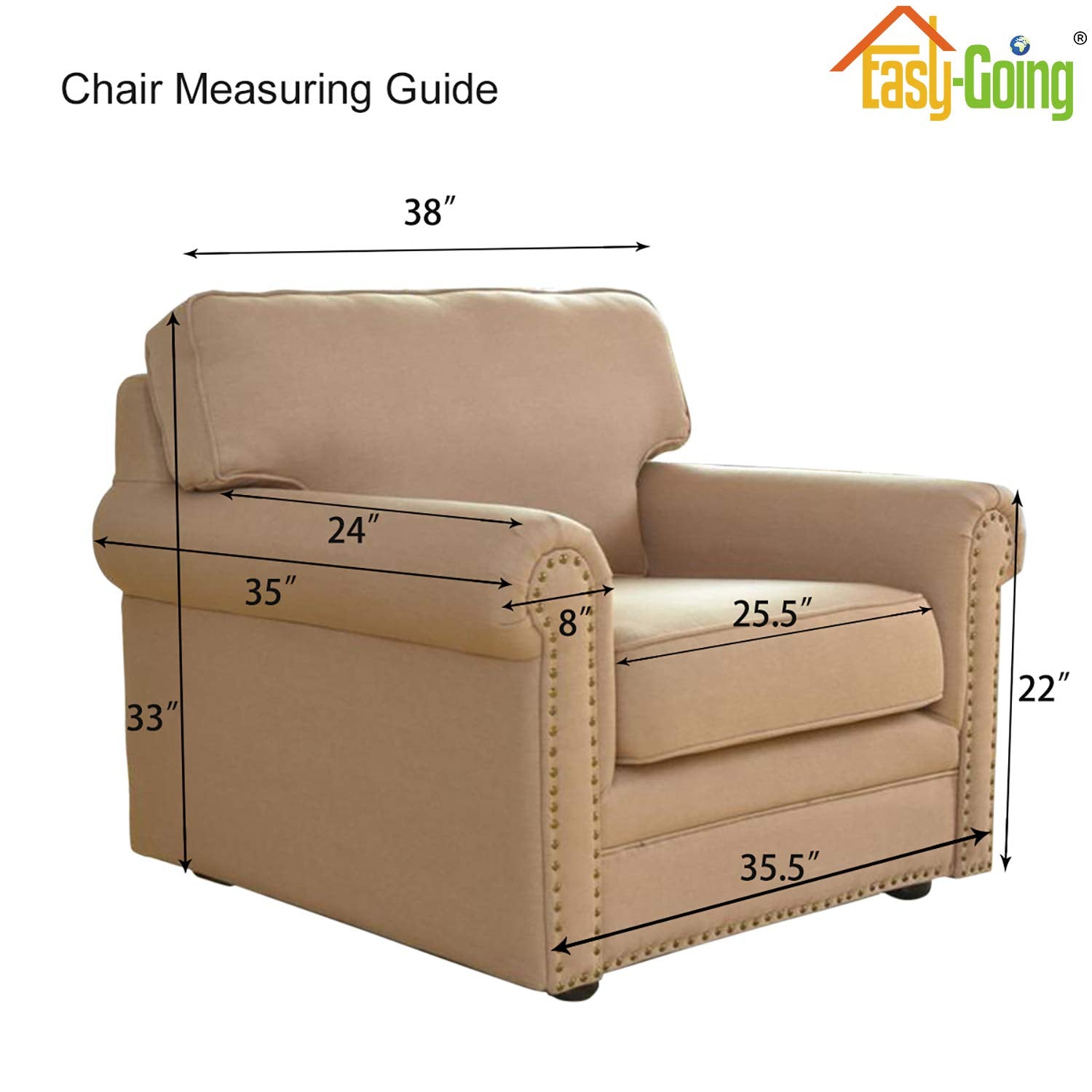 Easy-Going Stretch Chair Slipcover with Arm Washable Dark Green
