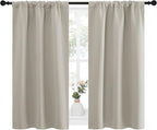 NICETOWN Blackout Curtains for Living Curtains, Room Darkening Window Curtain Panels, Easy-Care Solid Thermal Insulated Draperies/Drapes for Daughter Room (Natural, 2 Panels, 29 by 40)