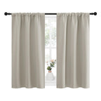 NICETOWN Blackout Curtains for Living Curtains, Room Darkening Window Curtain Panels, Easy-Care Solid Thermal Insulated Draperies/Drapes for Daughter Room (Natural, 2 Panels, 29 by 40)