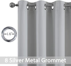 Yakamok 36 Inch Blackout Curtains Panels with Grommets - Room Darkening Thermal Insulated Window Drapes for Living Room/Bedroom,Light Grey, 52W x 36L, 2 Panels