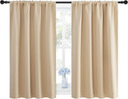 NICETOWN Blackout Room Darkening Curtains - Home Decoration Light & Noise Reducing Thermal Insulated Window Draperies with Rod Pocket Top (Biscotti Beige, Set of 2, 42 inches Wide x 45 inches Long)