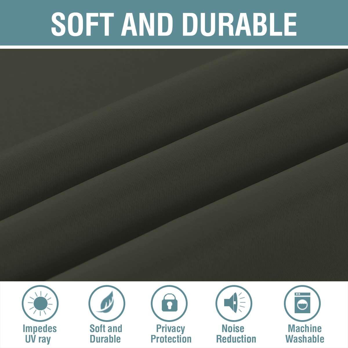 H.VERSAILTEX Blackout Curtain for Living Room Thermal Insulated Window Treatment Curtain Extra Long 108 inch Length Energy Saving Solid Grommet Top Blackout Drape, One Panel, Olive, 52" W x 108" L