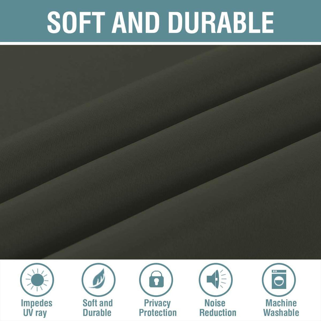H.VERSAILTEX Blackout Curtain for Living Room Thermal Insulated Window Treatment Curtain Extra Long 96 inch Length Energy Saving Solid Grommet Top Blackout Drape, One Panel, Olive, 52" W x 96" L