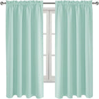 DWCN Blackout Curtains Thermal Insulated, Energy Saving & Noise Reducing Bedroom and Living Room Curtains, Mint Green, W 52x L 63 Inch, Set of 2 Rod Pocket Curtain Panels