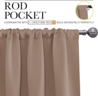 NICETOWN Kitchen Window Blackout Curtains - Window Treatment Thermal Insulated Rod Pocket Small Blackout Draperies/Drapes for Bedroom/Kitchen (Cappuccino, Set of 2, 34 in x 63 in (W x L))