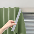 Magic Tape Blackout Curtains for Bedroom No Drillng Self Adhesive Curtains No Rod Small Window, 47" W X 71" L, Sage Green, 1 Panel