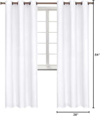 BGment Room Darkening Curtains 84 Inches Long - Grommet Thermal Insulated Drapes Window Treatment Curtains for Bedroom, 2 Panels, 38 x 84 Inch, Pure White