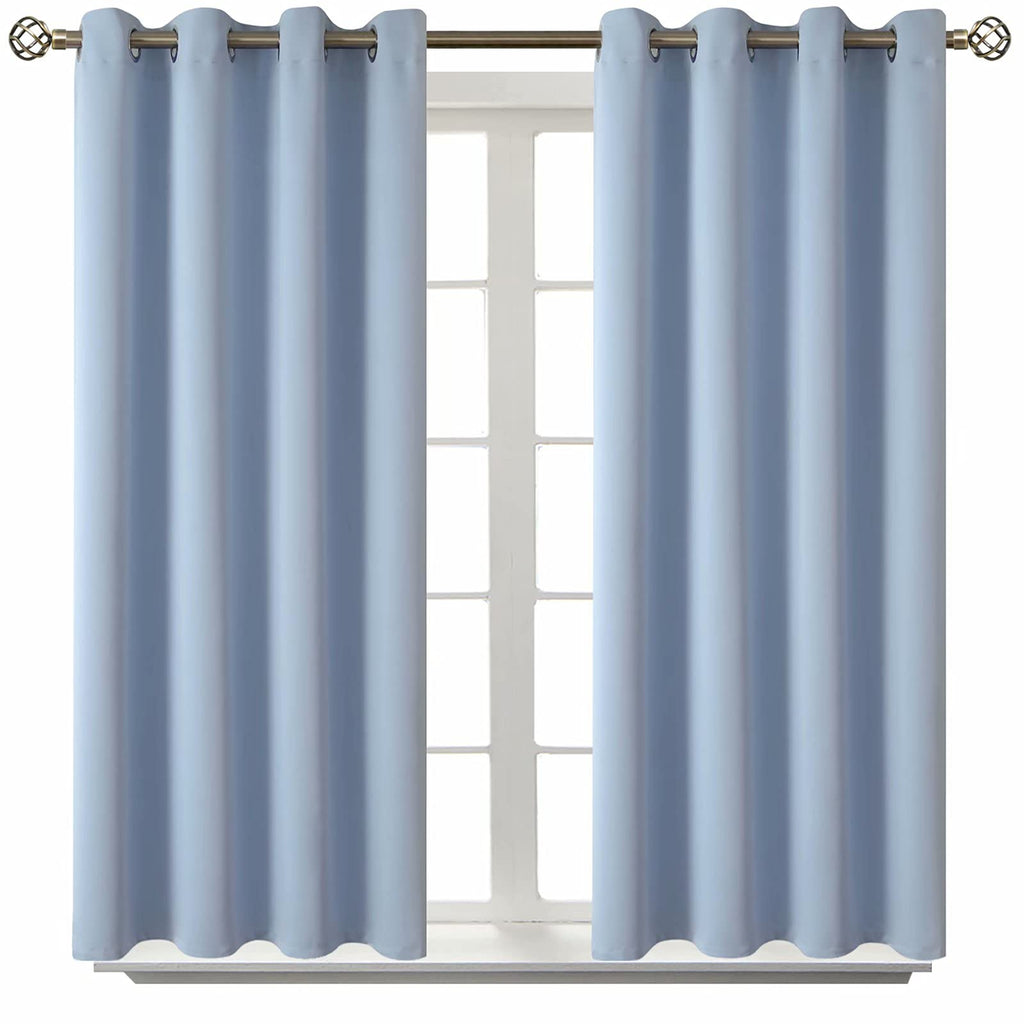 BGment Blackout Curtains for Living Room - Grommet Thermal Insulated Room Darkening Curtains for Bedroom, 2 Panels of 52 x 45 Inch, Spa Blue