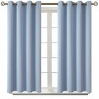 BGment Blackout Curtains for Living Room - Grommet Thermal Insulated Room Darkening Curtains for Bedroom, 2 Panels of 52 x 45 Inch, Spa Blue