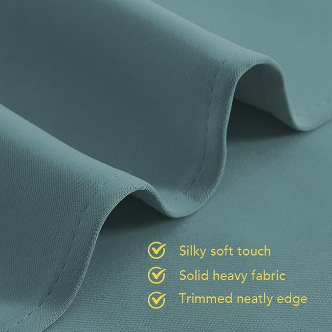 NICETOWN Modern Blackout Curtains Noise Reducing, Thermal Insulated and Privacy Room Darkening Drape Panels for Boy's Guest Room Door Small Short Window (Greyish Blue, 2 Panels, W42 x L45 -Inch)