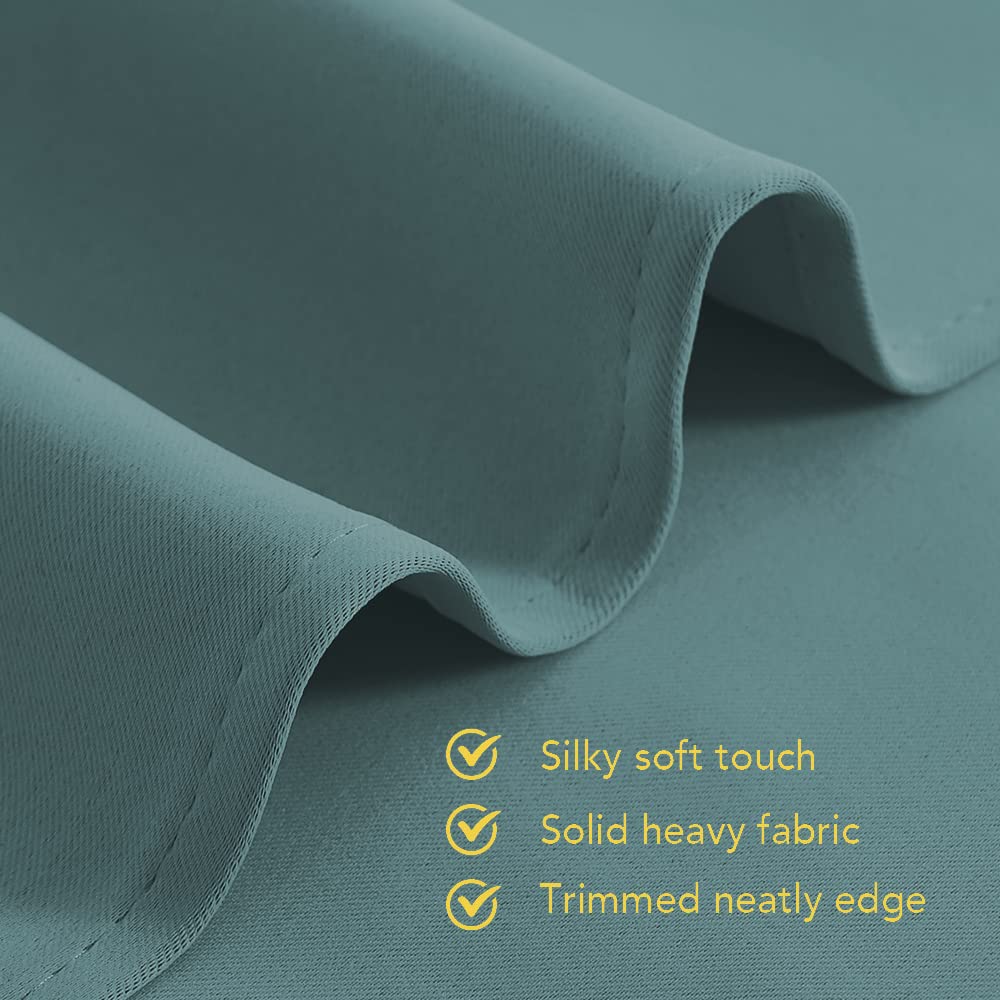 NICETOWN Greyish Blue Blackout Draperies Curtains for Kids Room, Window Treatment Thermal Insulated Solid Grommet Blackout Drape Panels for Bedroom (Set of 2, 70 by 72 inches)