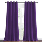 NICETOWN Purple Blackout Curtains 96 inches Long, Niose Reducing and Thermal Insulated Room Darkening Curtains for Girls Bedroom Living Room Window Decoration (55 inches Wide, 2 Panels)