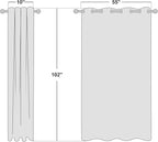 NICETOWN Beige Room Darkening Curtains 102" Long for Boho Farmhouse Home Decoration, 55" Wide, Set of 2, Window Treatment Total Privacy Drape Panels for Bedroom Guest Room