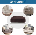 H.VERSAILTEX Velvet Stretch Couch Cushion Cover Plush Cushion Slipcover for Chair Loveseat Sofa Cushion Furniture Protector Seat Cushion Sofa Cover (3 Piece XL Sofa Cushion Covers, Brown)