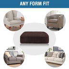 H.VERSAILTEX Velvet Stretch Couch Cushion Cover Plush Cushion Slipcover for Chair Loveseat Sofa Cushion Furniture Protector Seat Cushion Sofa Cover (2 Piece Large Sofa Cushion Covers, Brown)