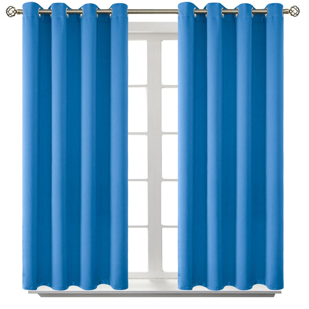 BGment Classic Blue Blackout Curtains for Bedroom 54 Inch Long - 2 Panels