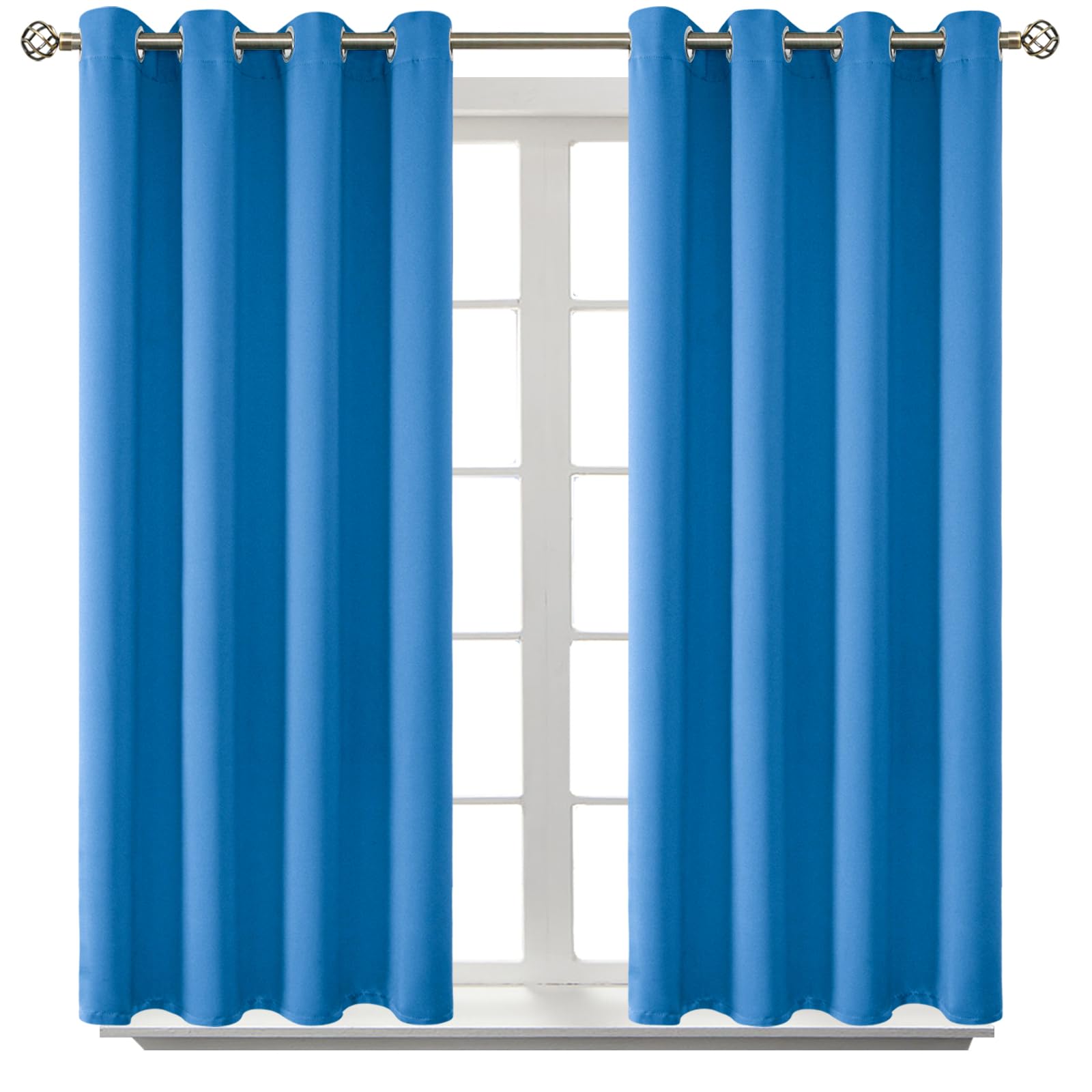 BGment Classic Blue Blackout Curtains for Bedroom 54 Inch Long - 2 Panels
