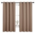 NICETOWN Blackout Window Curtains and Drapes for Kitchen, Window Treatment Thermal Insulated Solid Grommet Blackout Drapery Panels (Set of 2, 55 by 68 inches, Cappuccino)