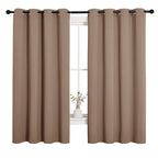 NICETOWN Blackout Window Curtains and Drapes for Kitchen, Window Treatment Thermal Insulated Solid Grommet Blackout Drapery Panels (Set of 2, 55 by 68 inches, Cappuccino)