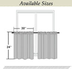 Simplebrand Ava Stone Short 24 Inches Blackout Curtain 2 Panels Set, Half Window Rod Pocket Privacy Curtain Tiers for Kitchen, Curtains Blackout for Bathroom Shades, W30 x L24 Inch, Stone