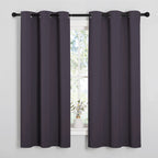 NICETOWN Greyish Purple Blackout Curtains 54 inches Length for Cafe, 2 Panels, 34" Wide, Thermal Insulated Decoration Drapes for Small Window
