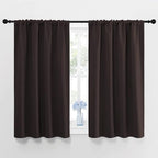 NICETOWN Blackout Curtain Panels 45 inches Long - Noise Reducing Thermal Insulated Solid Rod Pocket Window Drapes/Draperies for Kids Room (Toffee Brown, 1 Pair, 42 inches by 45 Inch)