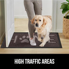 GORILLA GRIP 100% Waterproof All-Season WeatherMAX Doormat, 47x35, US Designed Natural Rubber, Stain and Fade Resistant, Low Profile Indoor Outdoor Door Mats, Easy Clean Patio Mat, Espresso Home Paw