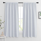RYB HOME Curtains for Bedroom Living Room 63 inches Long, Thermal Insulated Privacy Rod Pocket Drapes for Nursery Office Home Theater, Width 42 by Length 63, Greyish White, 2 Panels