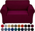Joccun Stretch Chair Couch Cover,1-Piece Sofa Slipcover Spandex Jacquard Fabric Sofa Covers with Elastic Bottom,Washable Furniture Protector for Dogs,Cats,Kids(Armchair,Burgundy)
