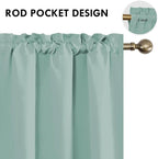 DWCN Blackout Curtains for Living Room Thermal Insulated, Energy Saving & Noise Reducing Bedroom Curtains, Sage Green, W 42x L 63 Inch, Set of 2 Rod Pocket Curtain Panels