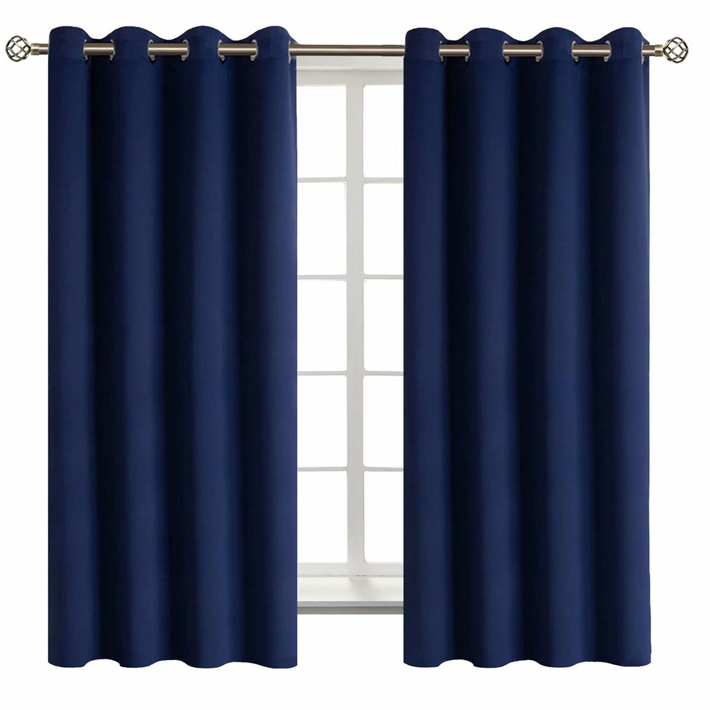 BGment Navy Blue Blackout Curtains for Bedroom 63 Inch Long - 2 Panels
