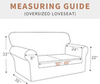 Easy-Going 100% Waterproof Oversized Loveseat Couch Cover, Dual Waterproof Sofa Cover, Stretch Jacquard Sofa Slipcover, Leakproof Furniture Protector for Kids, Pets, Dog and Cat, Light Gray
