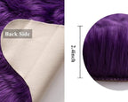 MIULEE Luxury Super Soft Fluffy Area Rug Faux Fur Sheepskin Rug Decorative Plush Shaggy Carpet for Bedside Sofa Floor Nursery 2 x 3 Feet, Purple